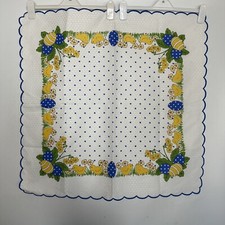 ARICIA Easter Tablecloth 30  x30  Scalloped edges Floral Chicks Polka Dot