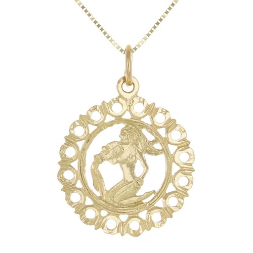 14k Yellow or White Gold Zodiac Sign Charm Pendant Necklace 18" - Picture 13 of 84