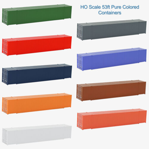 9pcs Undecorated HO Scale 1:87 53ft Blank Shipping Container 53' Cargo Box C8753 - 第 1/8 張圖片