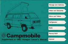 1980 VW Vanagon Campmobile Owners Manual Original Volkswagen Camper Owner Guide