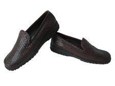 COLE HAAN COUNTRY WOVEN BROWN LEATHER LOAFER SIZE US 7B MADE IN BRAZIL