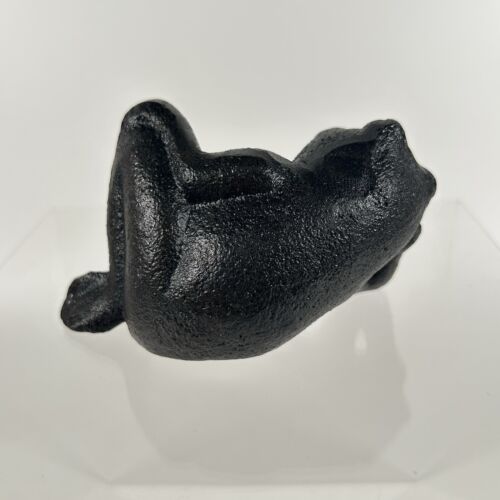 VTG Cast Iron Frog Whimsical laid back statue figurine paper weight door stop - Picture 3 of 11