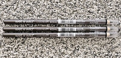 (3) Wet n Wild Coloricon Kohl Eyeliner Pencils, #602A Pretty In Mink NEW