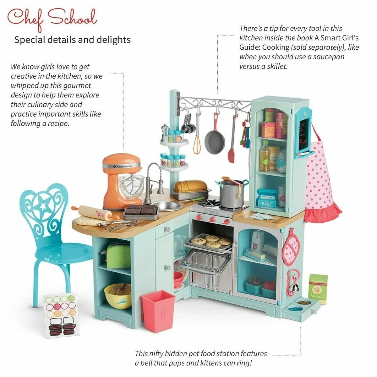 アメリカンガール American Girl 冷蔵庫 テーブル フードセット American Girl Kitchen Set Truly Me Kitchen Cuisine