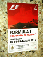 68 EME GRAND PRIX MONACO 2010 AFFICHE ORIGINALE F1 FORMULE 1 FORMULA ONE