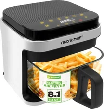 Nutrichef NCAF539TW 5.8 Quart Air Fryer - White (Open Box)