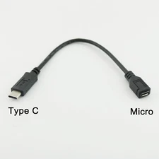 1pcs 20cm Micro USB Female to USB 3.1 Type C Male Connector Data Charging Cable