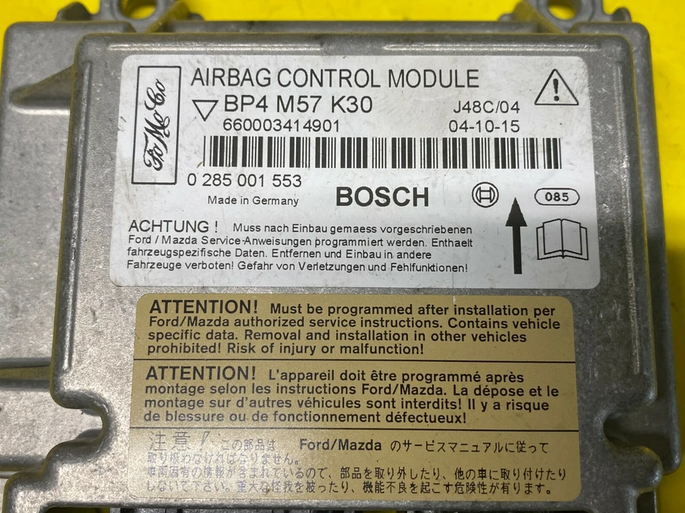 2004 2005 MAZDA 3 SRS MÓDULO DE CONTROLE DE AR FABRICANTE DE EQUIPAMENTO ORIGINAL 0285001553 BP4M57K30 - Imagem 2 de 4