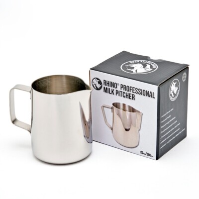 Rhino Professional Milk Pitcher 20oz/600ml Barista Milchkännchen inkl Temperatur