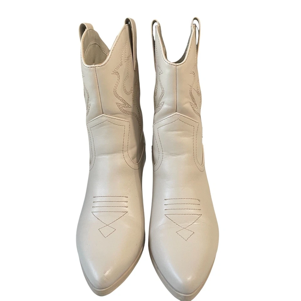 Botas vaqueras occidentales blancas Soda para mujer talla 8 punta punta tacón bloque Y2K Rodeo Foto 2 de 4