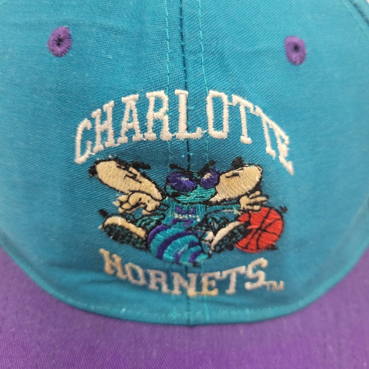 Charlotte Hornets サイン入りキャップ VTG 90s Charlotte Hornets Hat Snapback Cap NBA Basketball