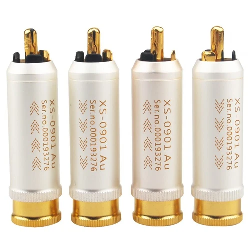 4PCS Audiophile Copper Gold Plated RCA Plug Audio Hifi Connector 10MM for Cable - Zdjęcie 2 z 6