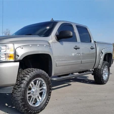 4PCS FIT FOR 07-13 CHEVY SILVERADO 1500 69" POCKET-RIVETED FENDER FLARES BOLT ON