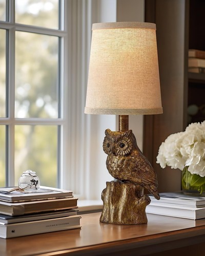 Sturdy Owl Design Table Lamps Set of 2 - Soft LED Lighting for Nightstands - Picture 6 of 11