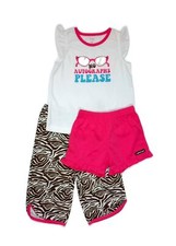 Carter's Girl's Diva 3-Piece Zebra No Autographs Please Pajama Set, Size 4