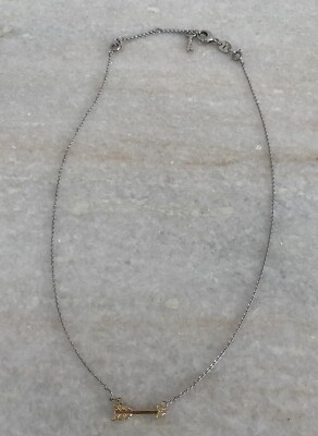 Beautiful Fossil Silver Gold Tone Arrow Necklace Chain With Extender 20.75 