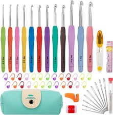 Crochet Hooks 12 Sizes Crochet Hook Set, 51 Pack Yarn Crochet Kit for...