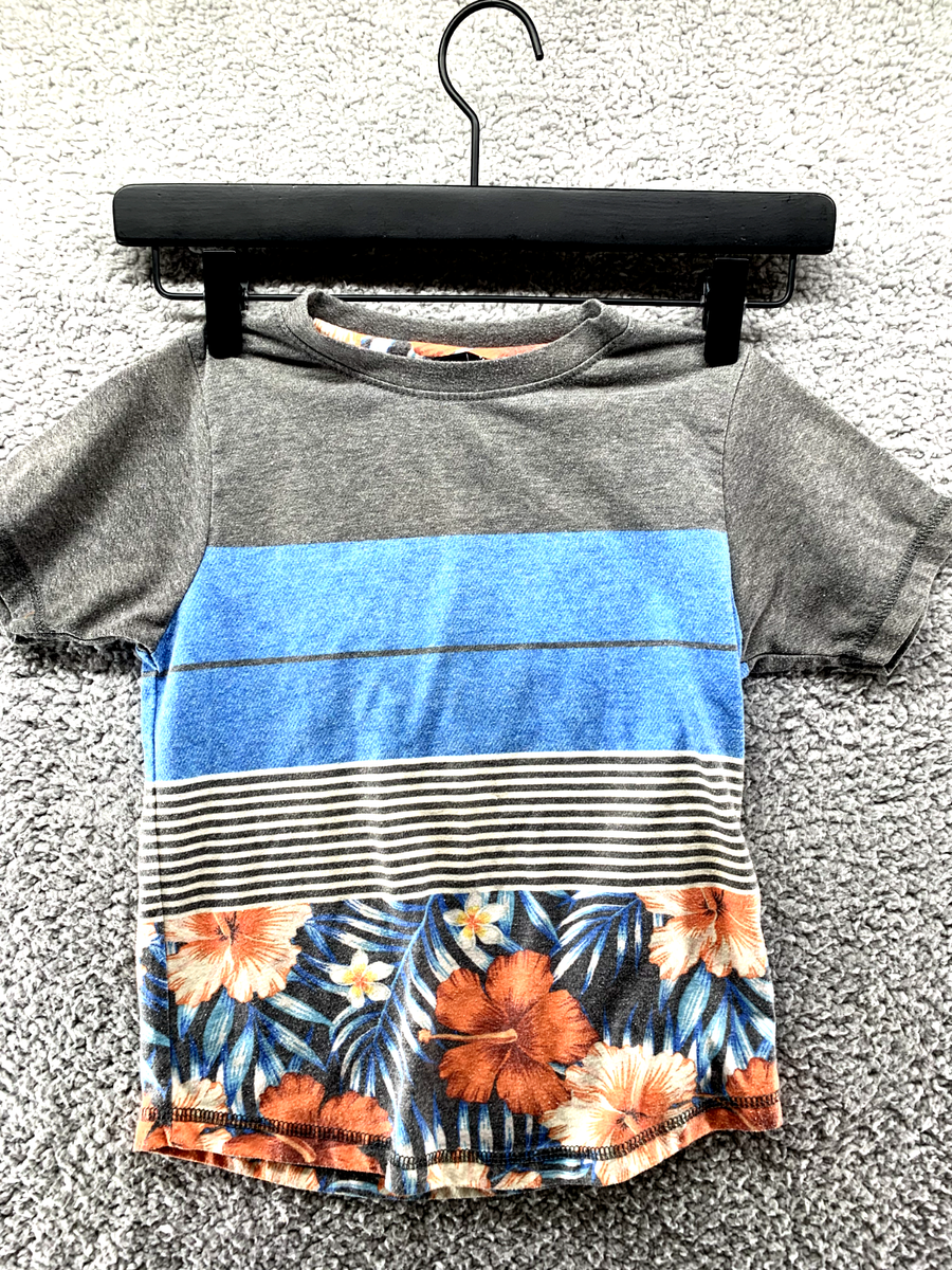 Distortion Money Tirupur Childrens Grey Pattern Crew Neck Short