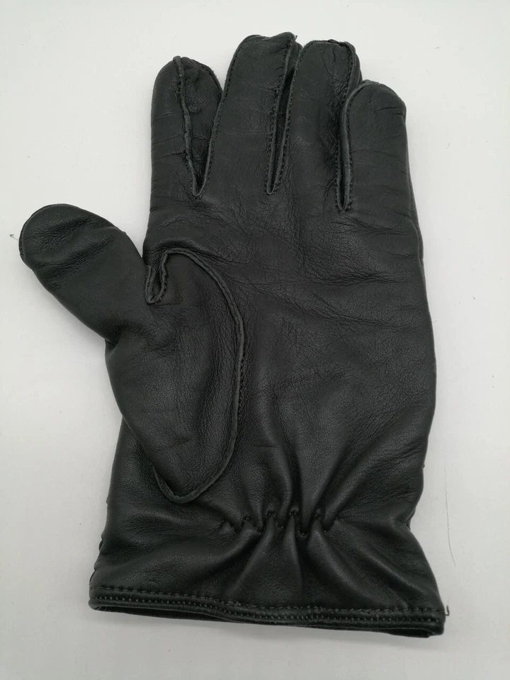 Guantes de cuero Bottega Veneta Intrecciato negros 356650 V5100 en caja Foto 4 de 4