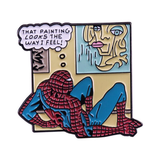 Movie Spider-Man Art Illustration Metal Enamel Badge Brooch Pin - Picture 1 of 3