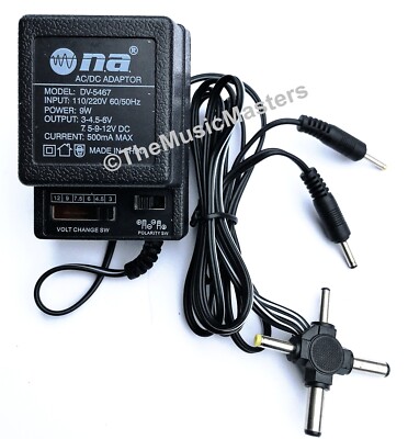 Universal AC to DC Power Supply Wall Plug Adapter 3V 4.5V 6V 7.5V 9V 12V 500mA