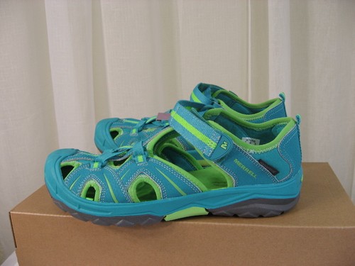 NUEVAS SANDALIAS MERRELL BIG KIDS Hydro Hiker con correa impermeable EE. UU. 7/UE 38 turcas/verdes - Imagen 6 de 12