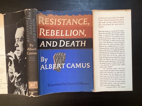 Albert CAMUS, RESISTANCE, REBELLION, and DEATH, 1961, 1st Ed. 2nd Printing HCDJ - Picture 4 of 21
