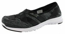 Avia AVI-Aura Women's Black/Iron Grey Slip-On Sneakers Shoes Medium Width