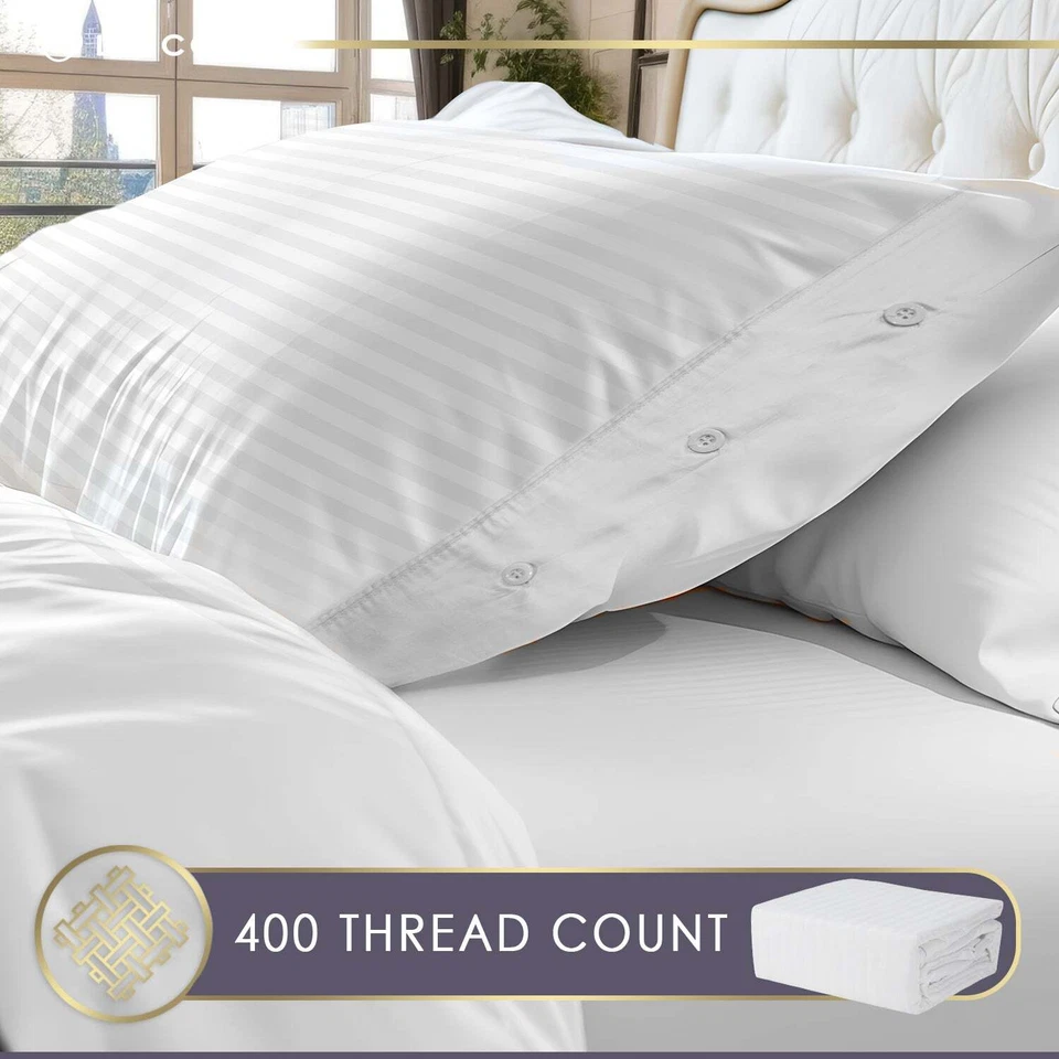 Luxury Duvet Cover Set Denia Collection- 100% Ultra Soft Cotton Sateen - Image 3 of 4