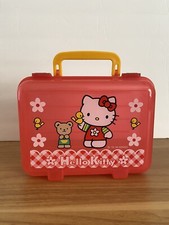 1998 Sanrio Hello Kitty Red Storage Carrying Case Box 8" x 6" x 3"