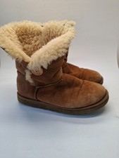 Ugg Boots Bailey Button II 5803 Chestnut UK 6.5 EU 39 Suede Genuine