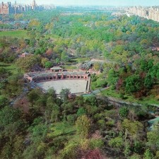 c1960s Central Park Aerial View Postcard New York NY St Moritz On-The-Park Hotel