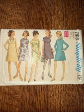 1960s Simplicity Sewing Pattern 7913 Maternity Dress Sz 10 Bust 32.5 UC