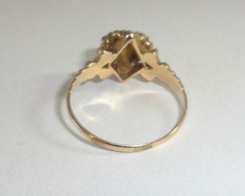 Antiker Ring 10 Karat Rotgold mit Türkis & Saatperlen - Größe 4,75 - Bild 7 von 7