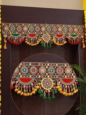 Tied Ribbons Toran 37   Main Door Wall Hanging Bandhanwar Diwali Festive Decor