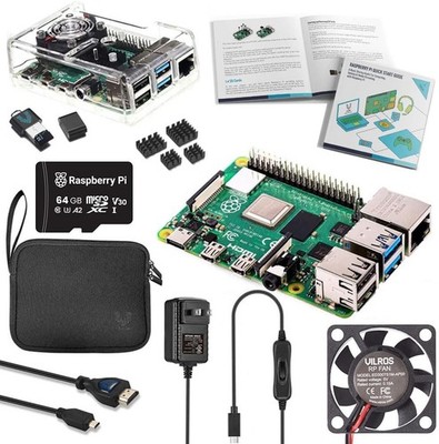 All-in-One Raspberry Pi 4 Kit: 4GB RAM, Clear Case & Comprehensive