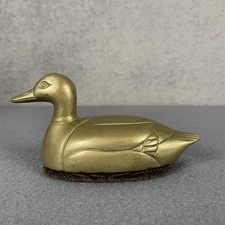 Vintage Brass Duck Brush Decorative Animal Figurine Houseware Shoe Brush Cleaner