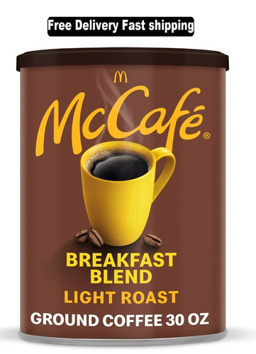 McCafe Light Roast Breakfast Blend Ground Coffee, Caffeinated, 30 oz Can