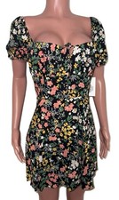 Reformation Corbin Flowery Tie Keyhole Bust Smocked Mini Dress NWTS S Resort