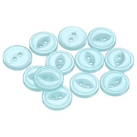 50Stk Hellblaue Runde NäHknöPfe 12.5Mm Kunststoff 2-Loch Fischauge Bastelknopf