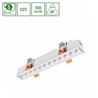 Led Grid S Einbaustrahler 12W 230V Eckig 40° Weiß IP20 1200Lm Cct 2700K-4000K