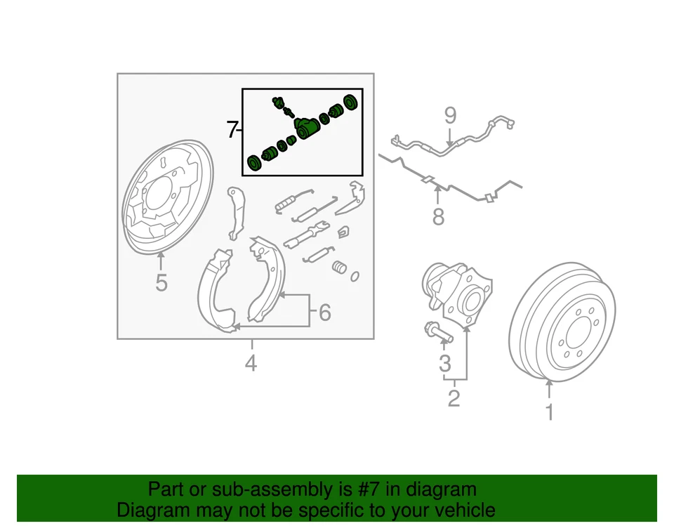 Nissan 2007-2014 genuino - cilindro de rueda 44100-ET000 Foto 2 de 2