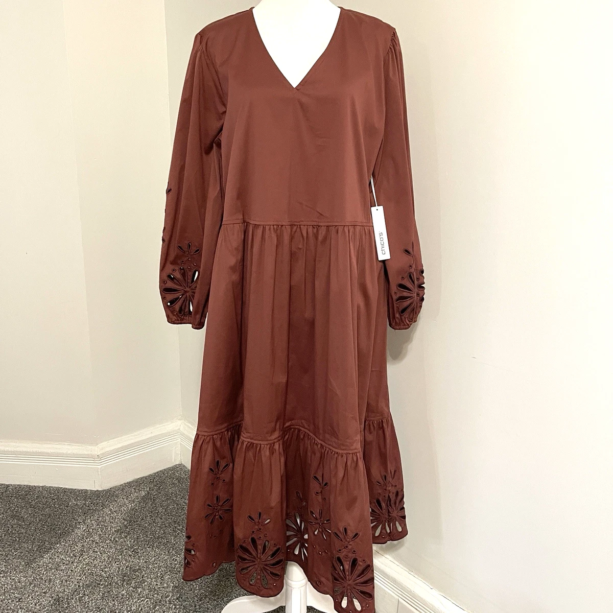 Robe New York & Co - Taille S - Style Faux Wrap 3/4 Manches - Multicolore - Occasion Très Bon état
