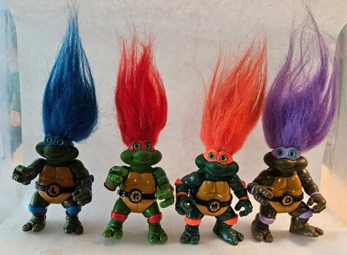 Vintage TMNT 1993 Teenage Mutant Ninja Turtles  TROLLS - Set Of 4