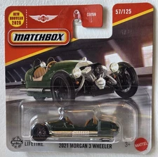Matchbox 2021 Morgan 3 Wheeler Green 2025 First Edition JBR04 Mattel NEW 57/125