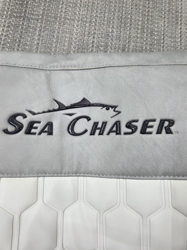Sea Chaser Backrest Boat Seat Cushion Skin Cover Gray / White 40" x 13" - Picture 2 of 4