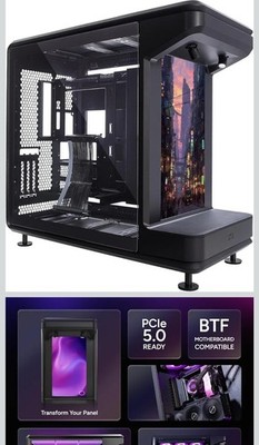 Cooler Master MasterFrame 360 Stage LCD ATX Mid-Tower PC Case - Front Showcase