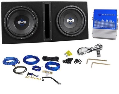MTX Magnum MB210SP 800w Dual 10  Subwoofers+Vented Sub Box/Amp Package+Amp Kit