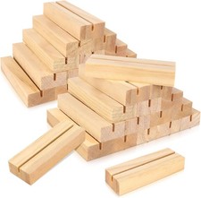 30Pcs 3.9x1.4 Inches Wood Table Number Stands, Wood Place Card Holders, Picture