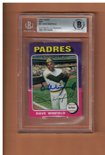 DAVE WINFIELD AUTOGRAPHED 1975 TOPPS MINI BASEBALL CARD SIGNED SAN DIEGO BECKETT